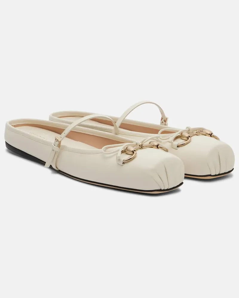 Gucci Ballerinas Gucci Horsebit aus Leder Weiß