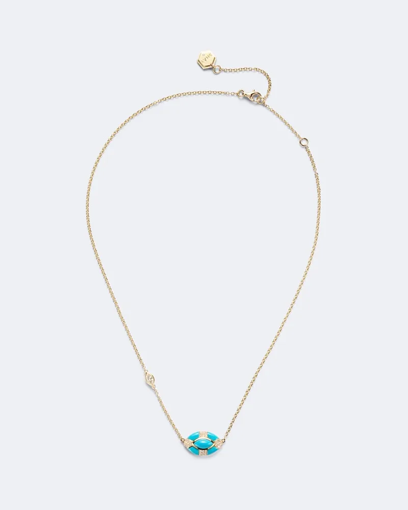 SHAY Halskette Riviera aus 18kt Gelbgold mit Diamanten und Türkisen Gold