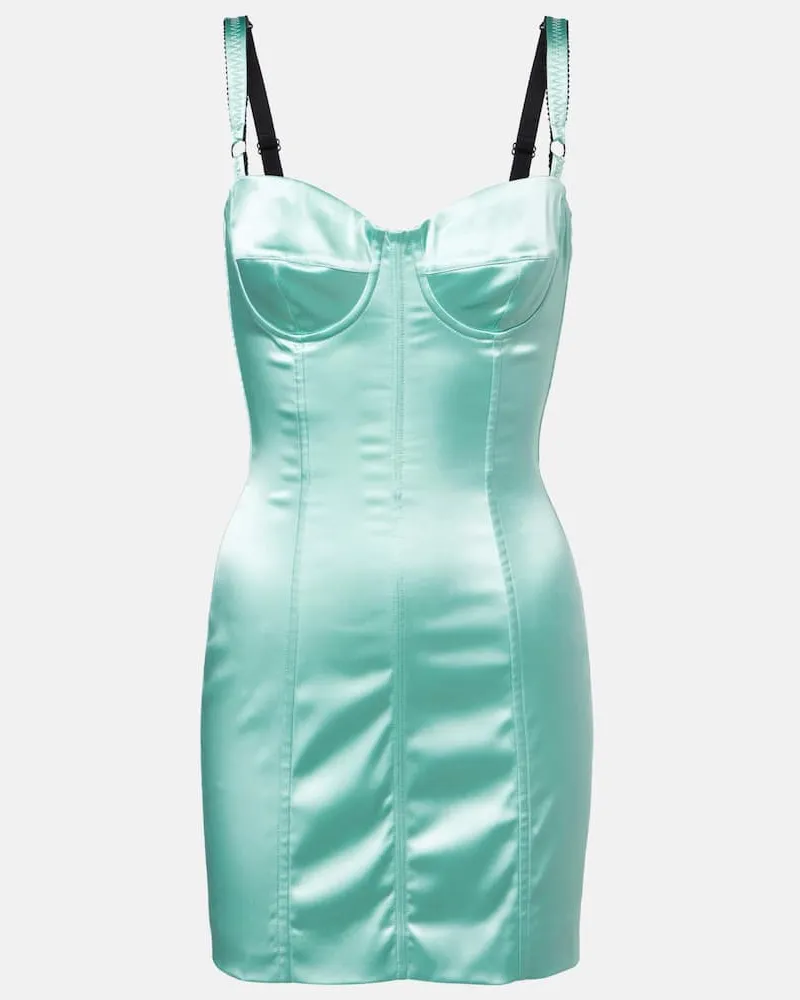 Dolce & Gabbana Bustier-Kleid aus Satin Grün