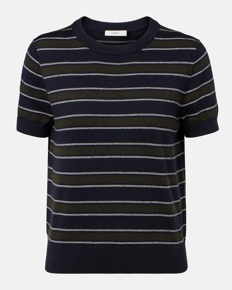 Vince Pullover aus Baumwolle und Kaschmir Blau