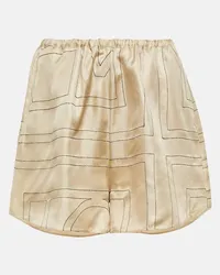 Totême Shorts aus Seide Braun