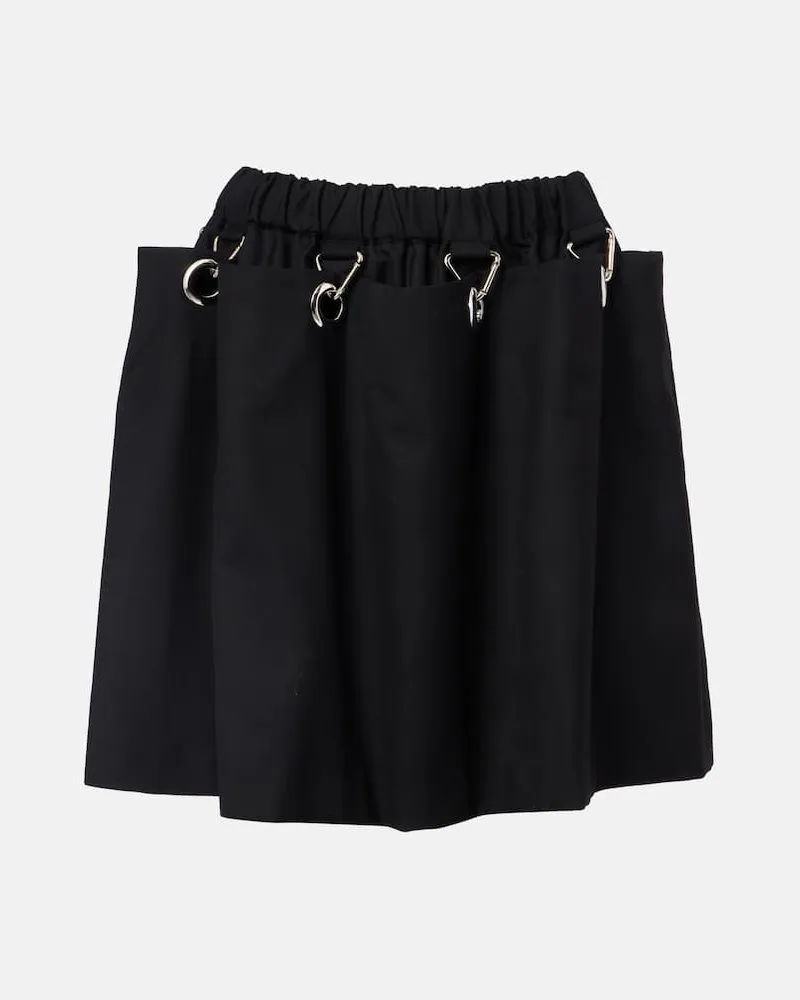 Noir Kei Ninomiya Minirock aus Wolle Schwarz
