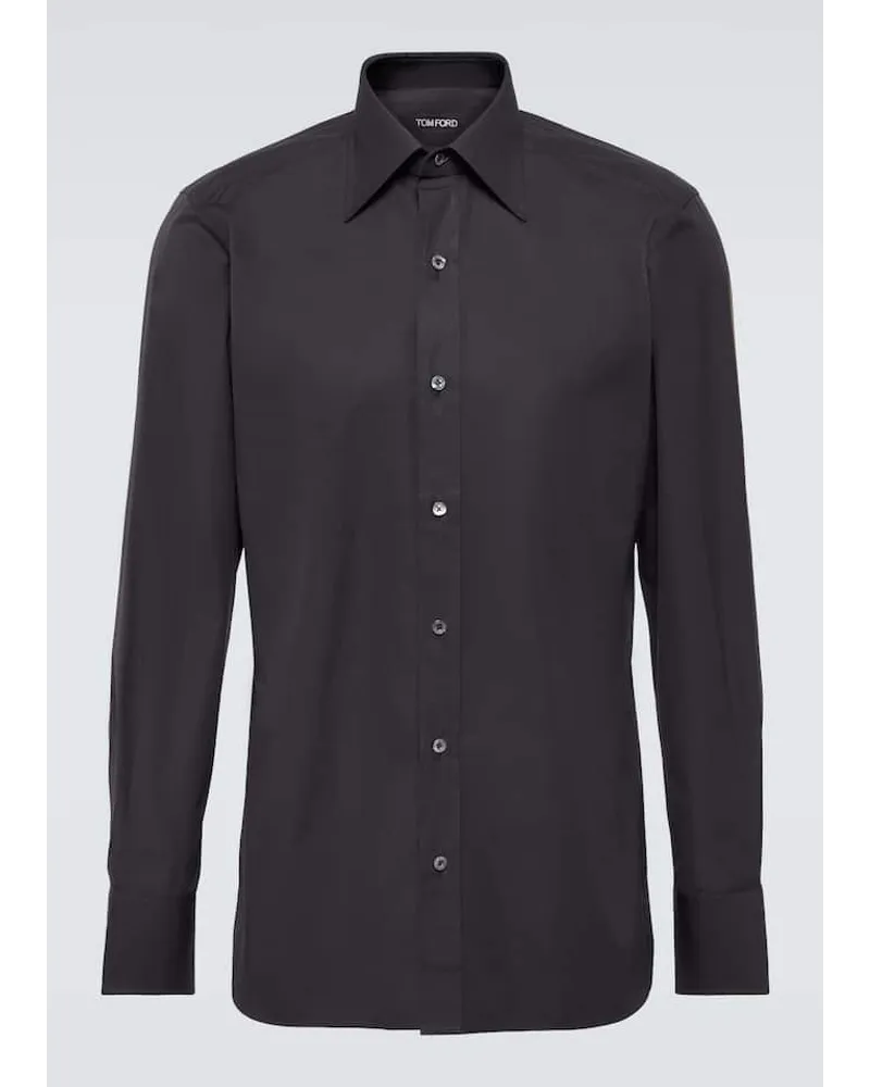 Tom Ford Smokinghemd aus Baumwollpopeline Schwarz