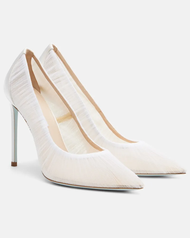 Aquazzura Pumps Voile 105 aus Tüll mit Satin Weiß