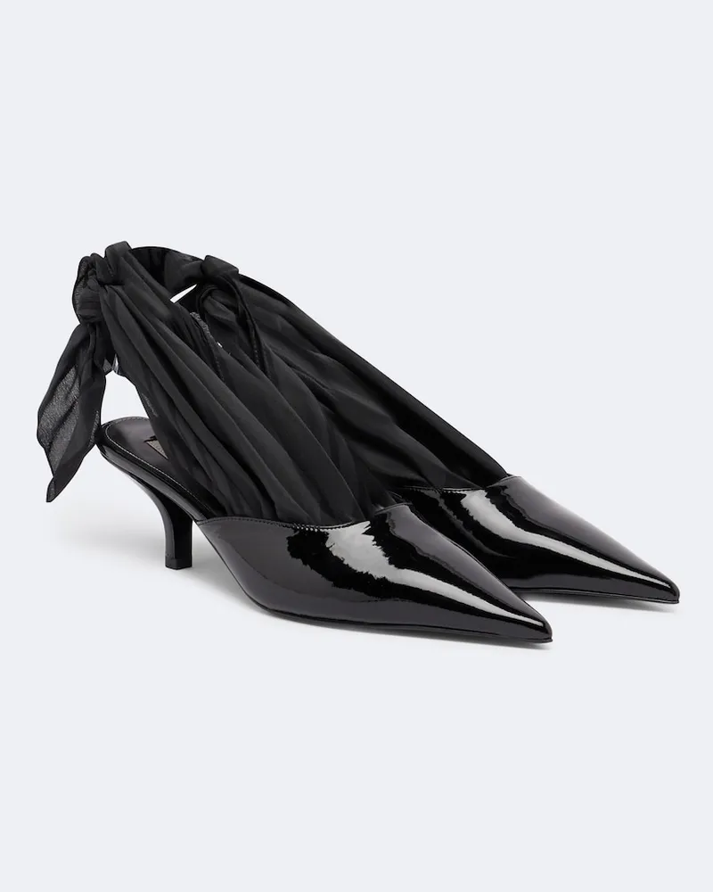 Totême Slingback-Pumps Scarf aus Lackleder Schwarz