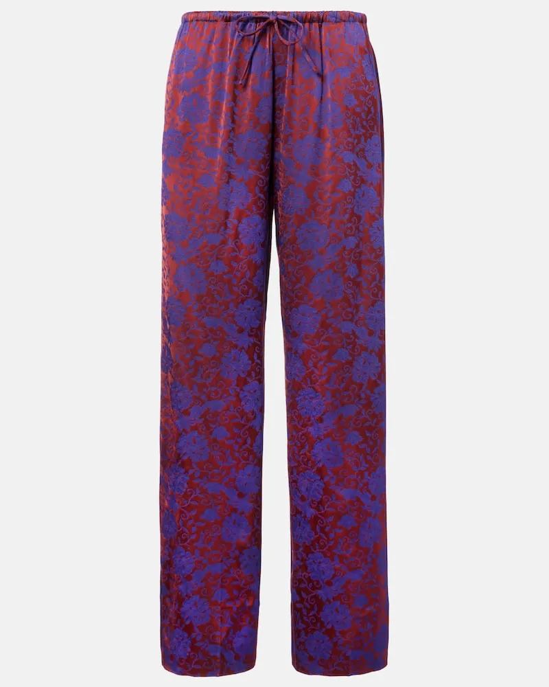 Dries van Noten Gerade Hose aus Jacquard Lila