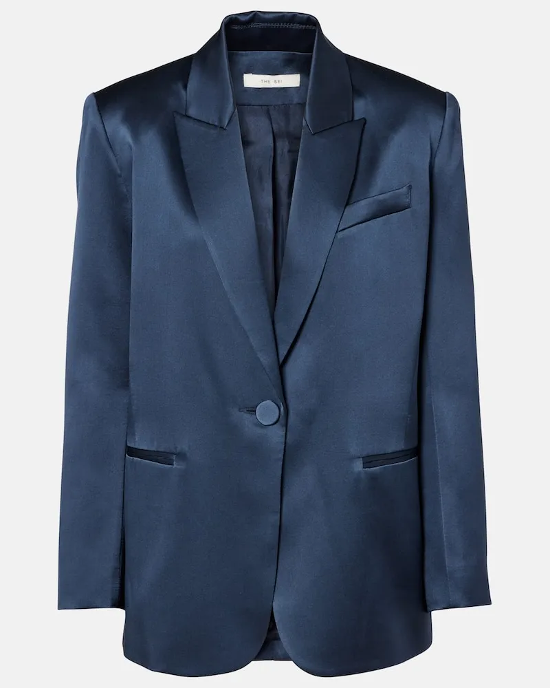The Sei Oversize-Blazer aus Seide Blau