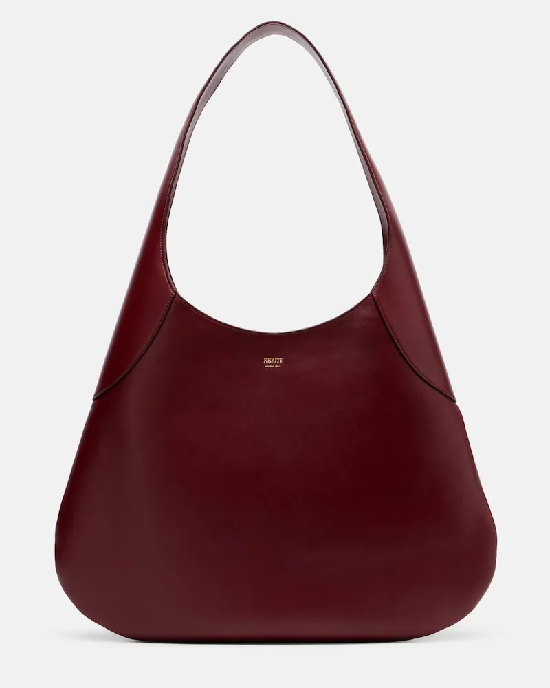 KHAITE Schultertasche Joan Large aus Leder Burgunderrot