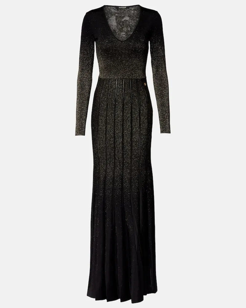 Roberto Cavalli Robe mit Glitter Schwarz