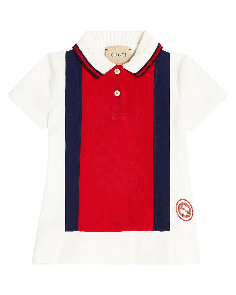 Gucci Baby Kleid Web aus Baumwoll-Piqué Weiß