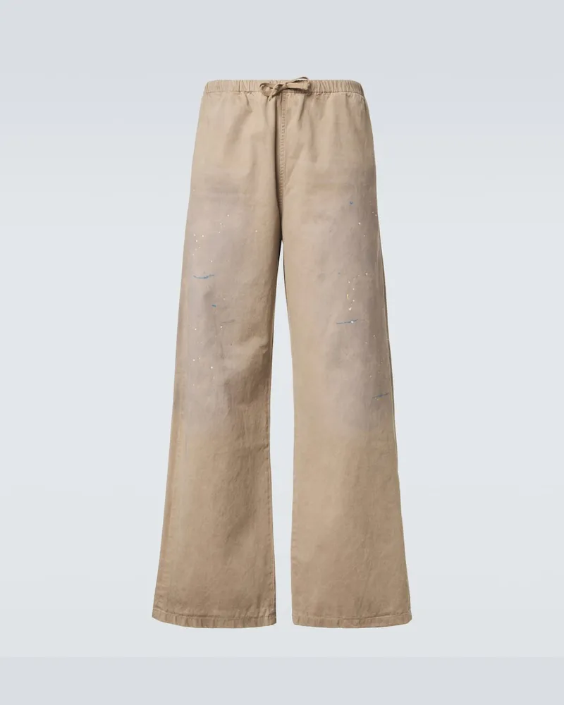 Acne Studios Weite Hose aus Baumwoll-Twill Beige