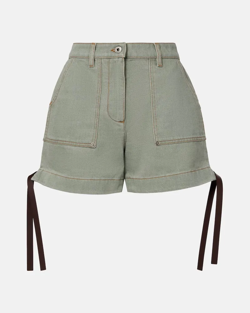 Loewe High-Rise Shorts aus Baumwolle Grã¼n
