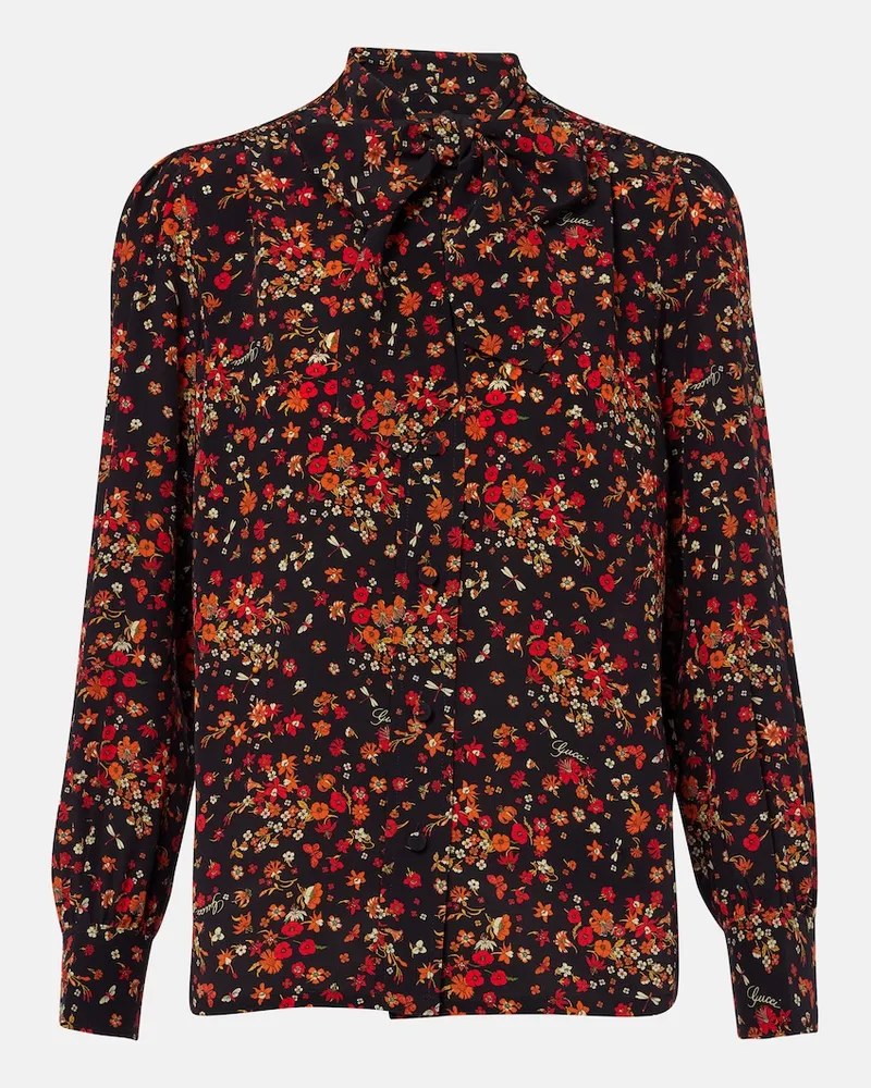 Gucci Schluppenbluse aus Seide Multicolor