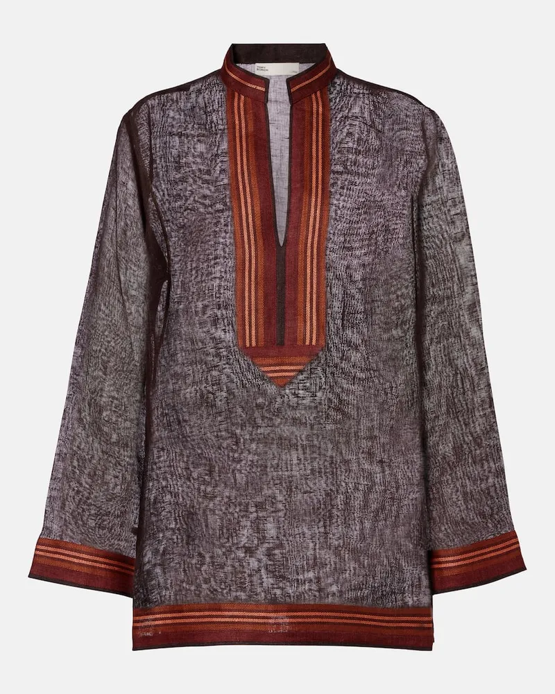 Tory Burch Kaftan aus Leinen Braun