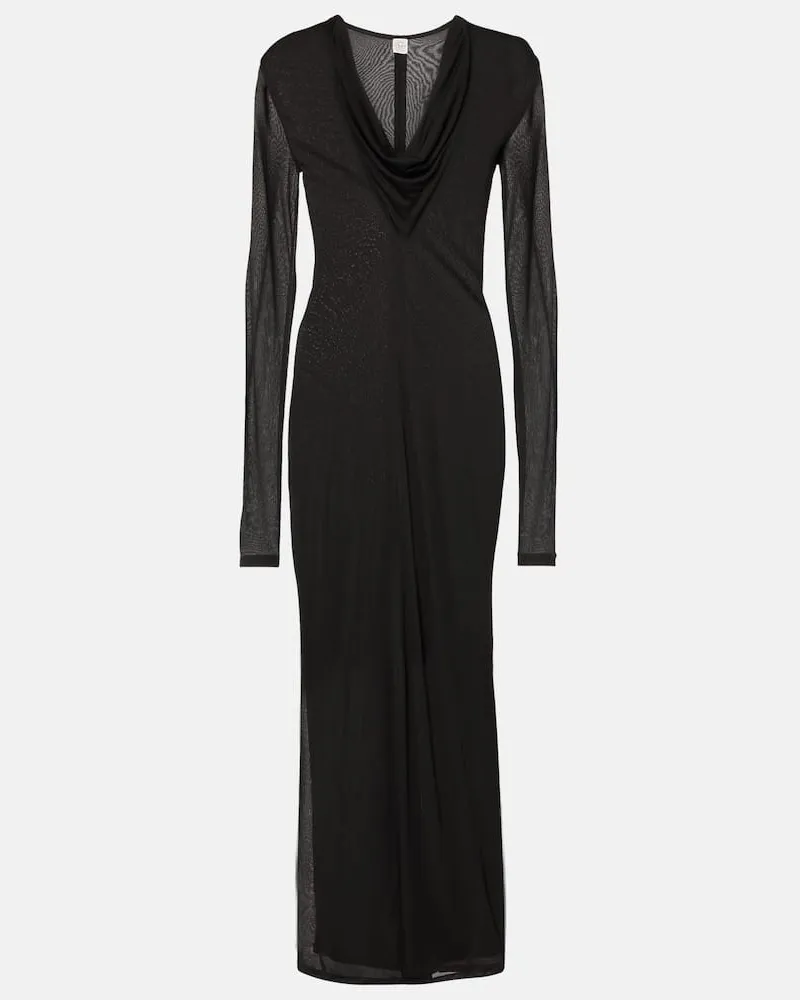 Totême Midikleid aus Jersey Schwarz