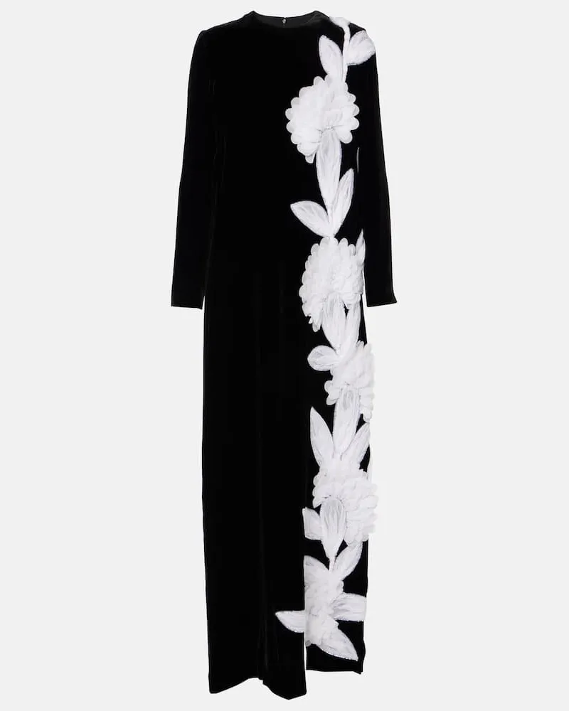COSTARELLOS Robe aus Crêpe Schwarz