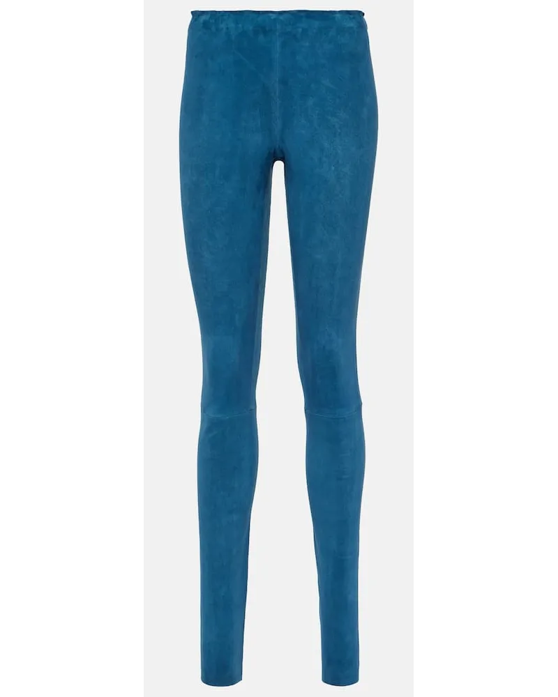 Stouls Leggings Carolyn aus Veloursleder Blau