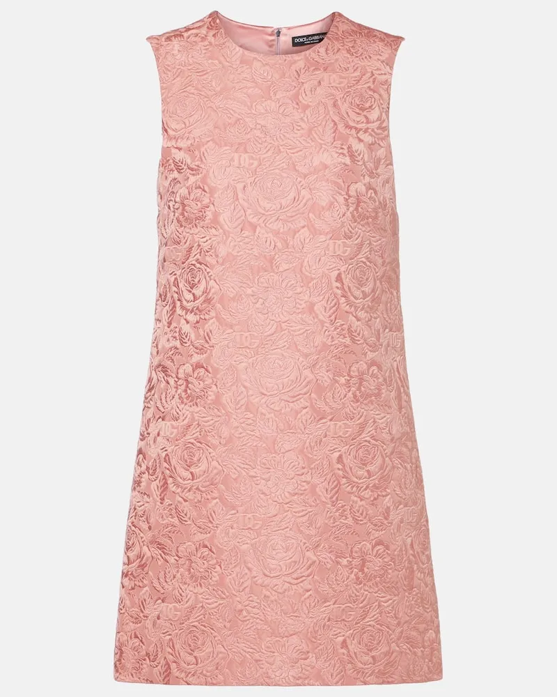 Dolce & Gabbana Minikleid aus Jacquard Rosa