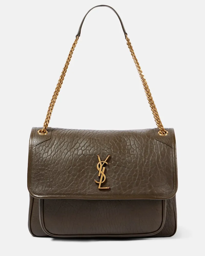 Saint Laurent Schultertasche Niki Large aus Leder Grün