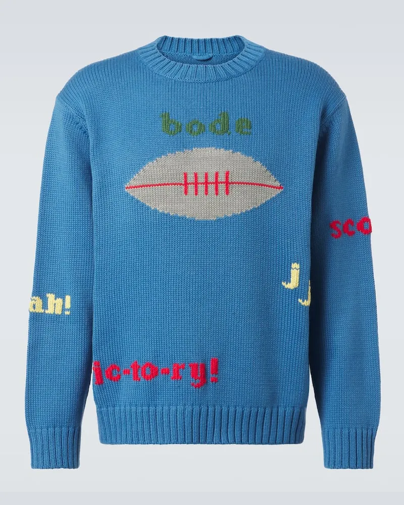 BODE Pullover Spirit aus Baumwolle und Wolle Blau