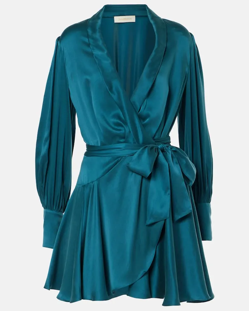 Zimmermann Wickelkleid aus Seide Blau