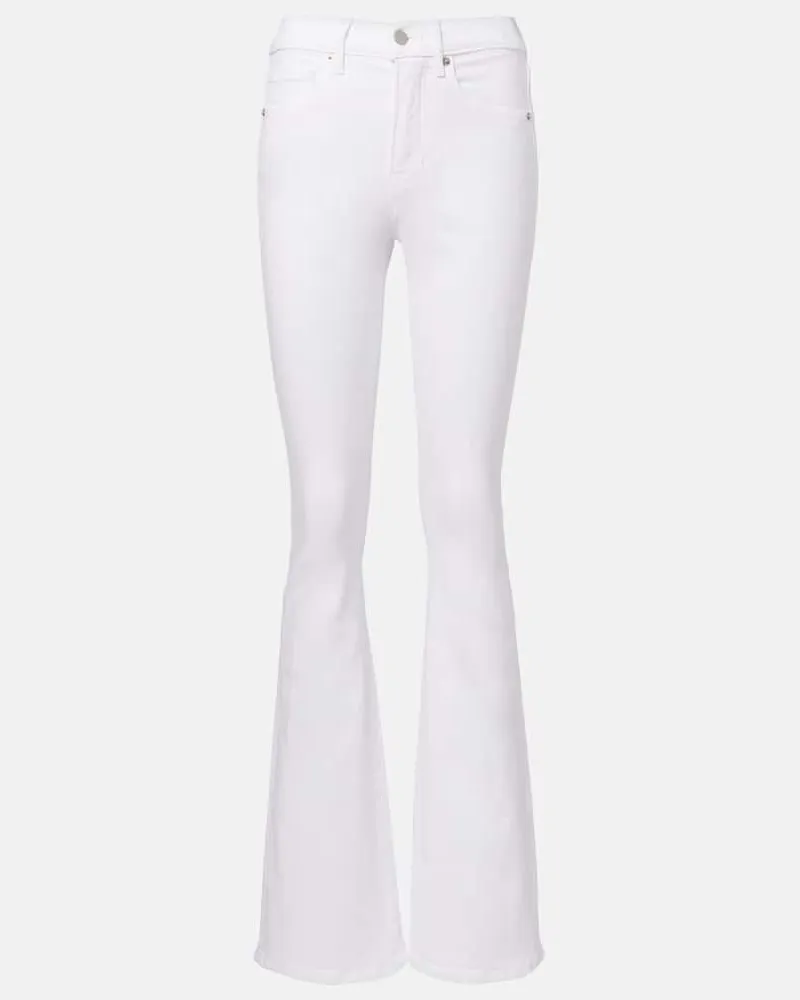 Veronica Beard High-Rise Flared Jeans Beverly Weiß