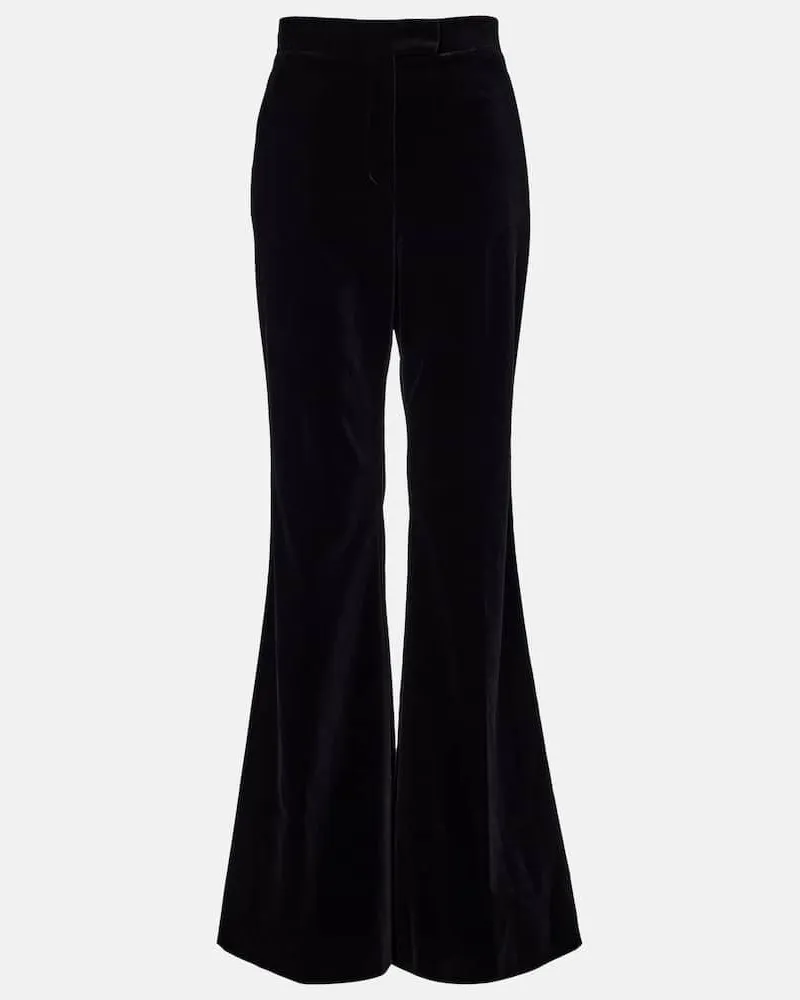 Valentino Garavani Schlaghose aus Baumwollsamt Schwarz