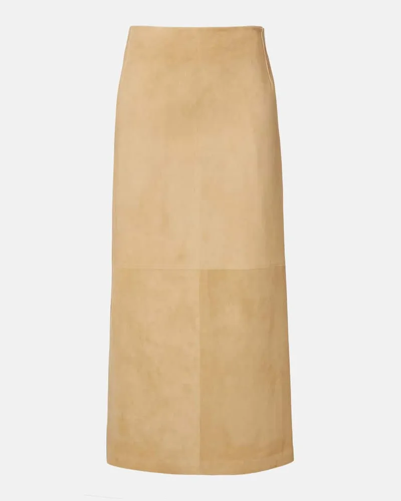 The Row Wickelrock Danas aus Veloursleder Beige