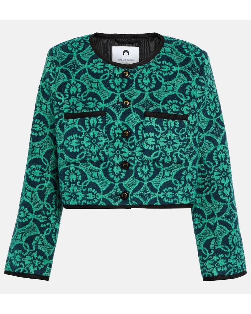 Marine Serre Cropped-Jacke aus Jacquard Multicolor