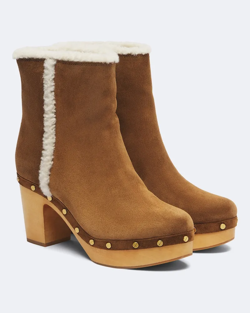 Veronica Beard Ankle Boots Loreen aus Veloursleder Braun