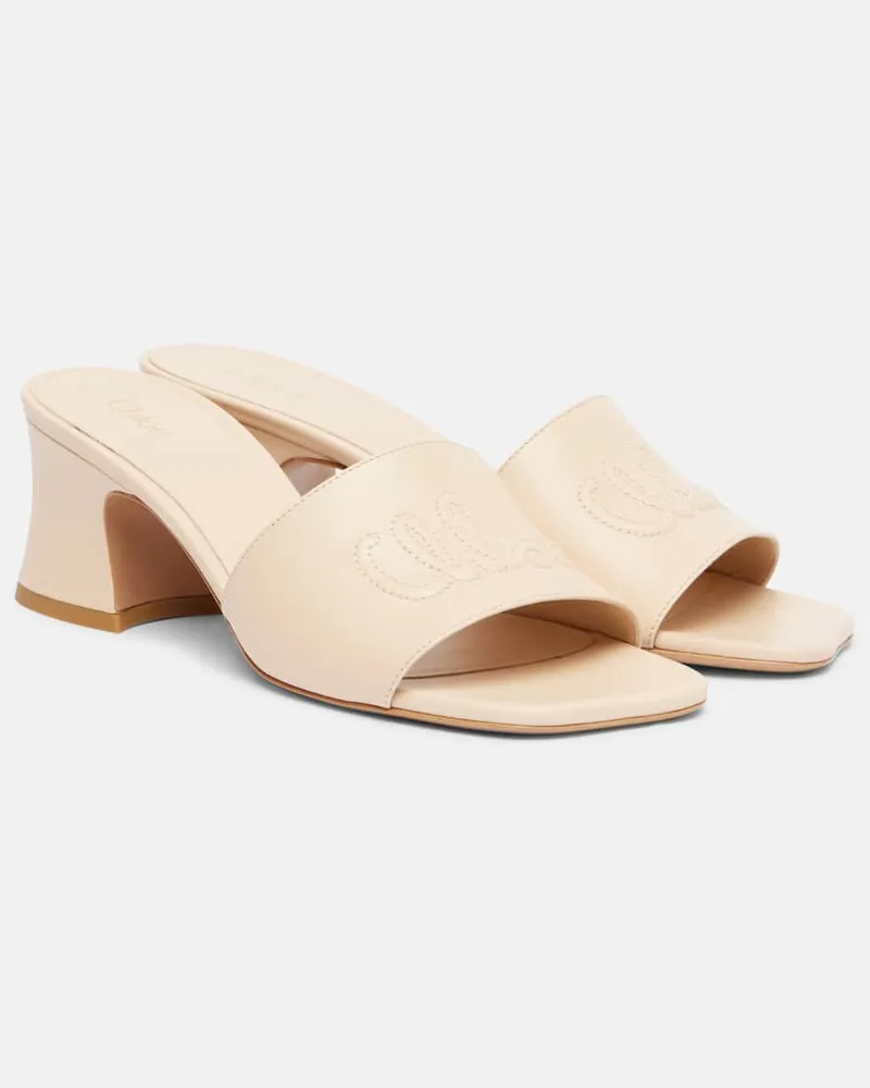 Chloé Chloé Pantoletten Soleil 55 aus Leder Beige