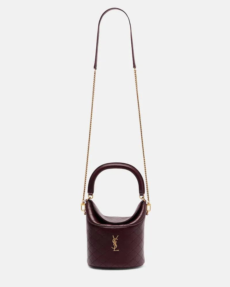 Saint Laurent Bucket Bag Gaby aus Leder Burgund