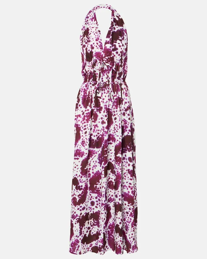 Dries van Noten Bedrucktes Maxikleid Pink