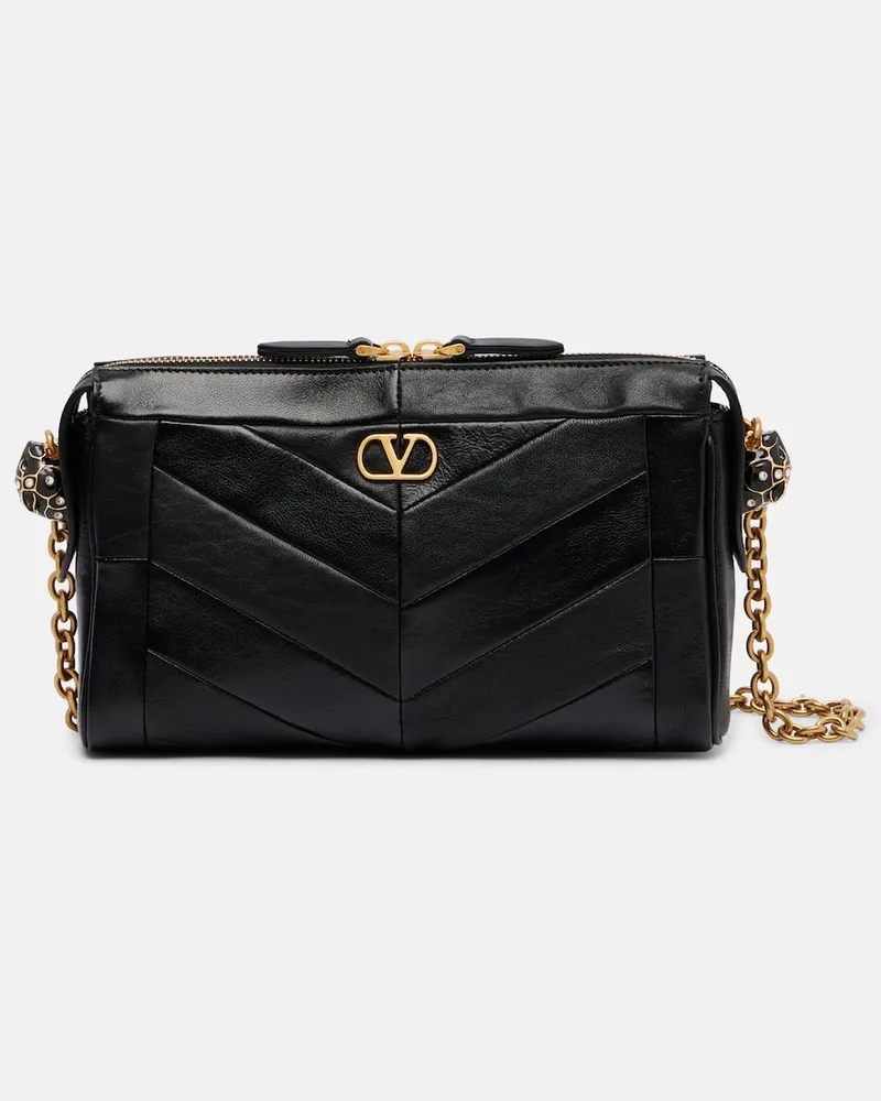 Valentino Garavani Schultertasche Panthea Small aus Leder Schwarz
