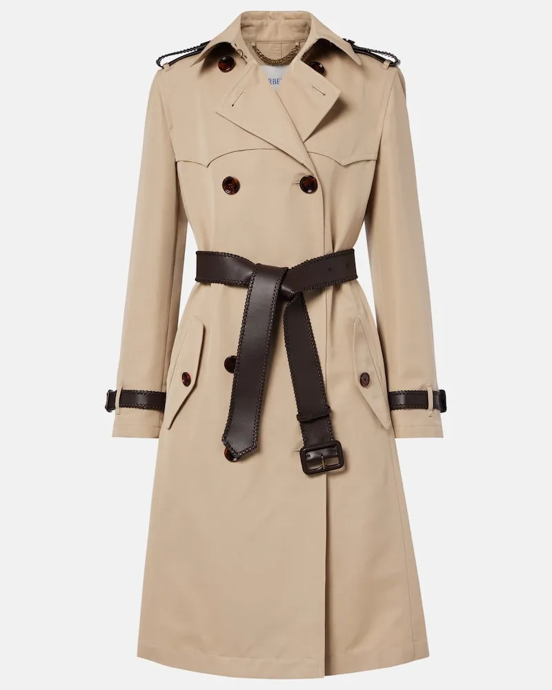 Burberry Trenchcoat Foxfield aus Seide und Baumwolle Beige