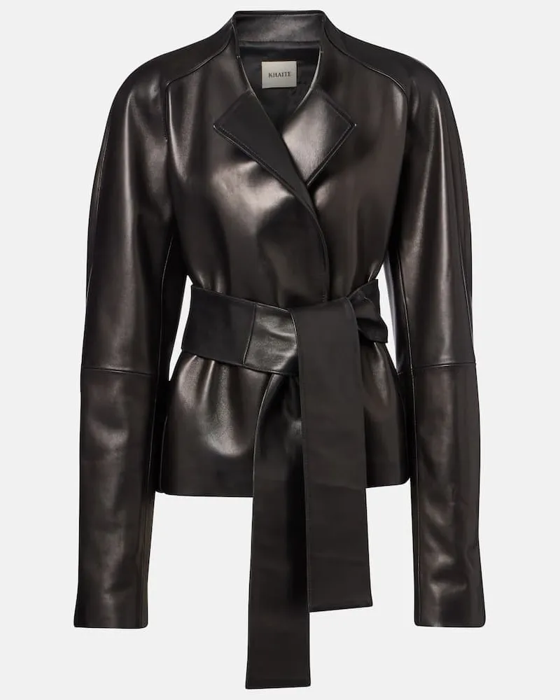 KHAITE Lederjacke Edith Schwarz
