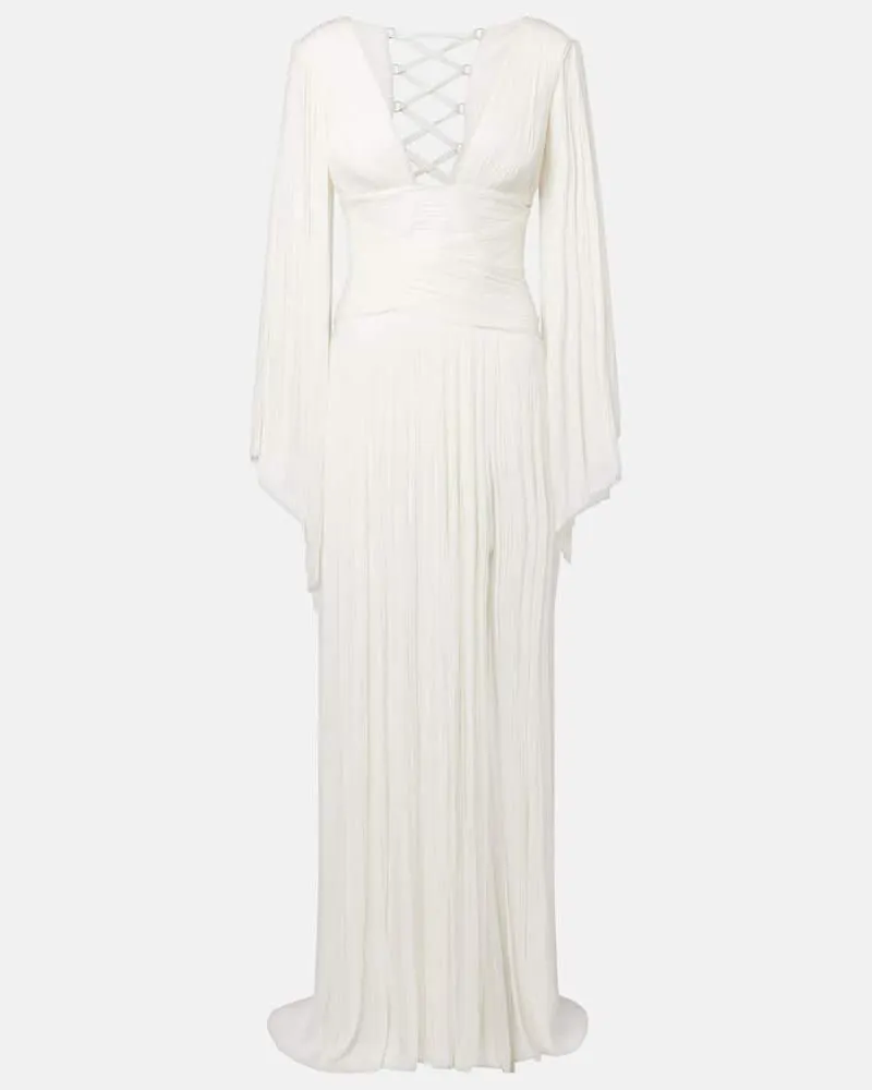 Maria Lucia Hohan Maxikleid Alana B aus Seide Weiß