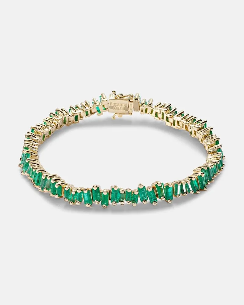 Suzanne Kalan Armband aus 18kt Gelbgold mit Smaragden Gold