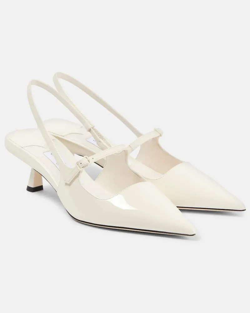 Jimmy Choo Slingback-Pumps Didi 45 aus Lackleder Weiß