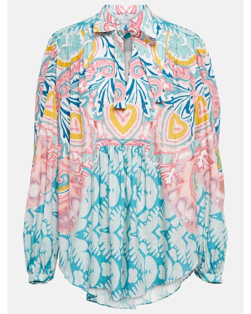 Etro Bedruckte Bluse aus Georgette Schwarz