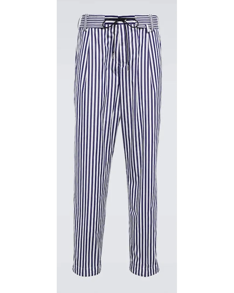 Sacai Hose Thomas Mason aus Baumwollpopeline Blau