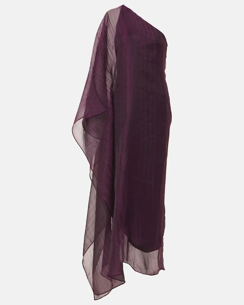 Taller Marmo One-Shoulder-Robe Betsy aus Cady Violett