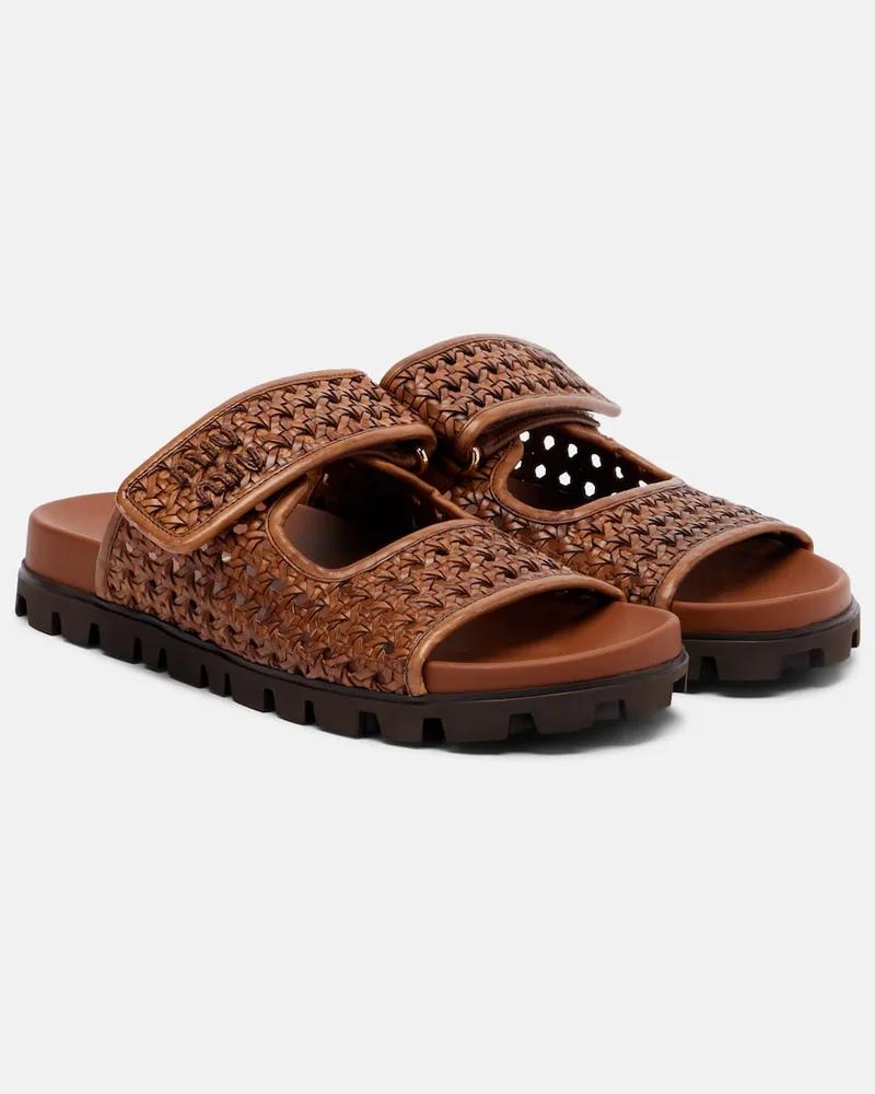 Miu Miu Sandalen aus Leder Braun