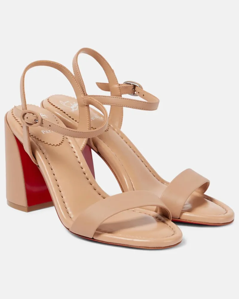 Christian Louboutin Sandalen Miss Jane 85 aus Leder Weiß
