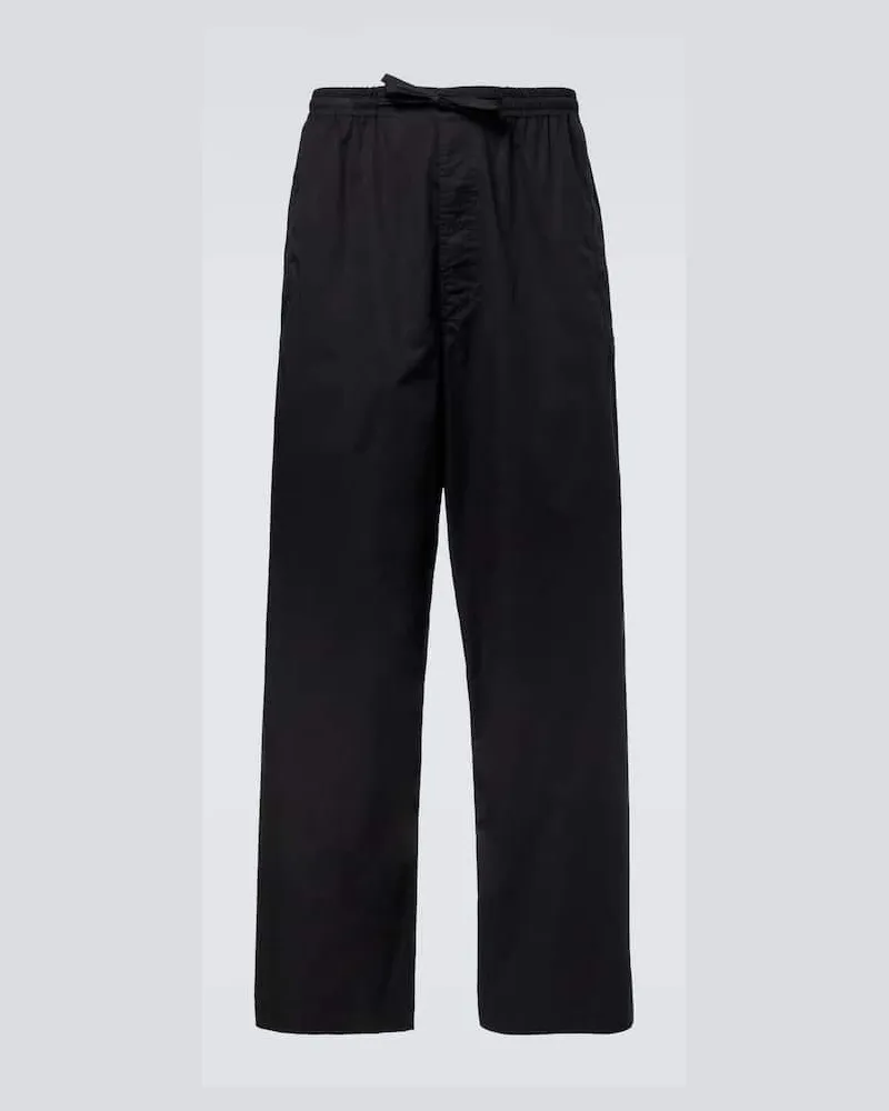 Christophe Lemaire Pyjama-Hose aus Baumwollsatin Schwarz