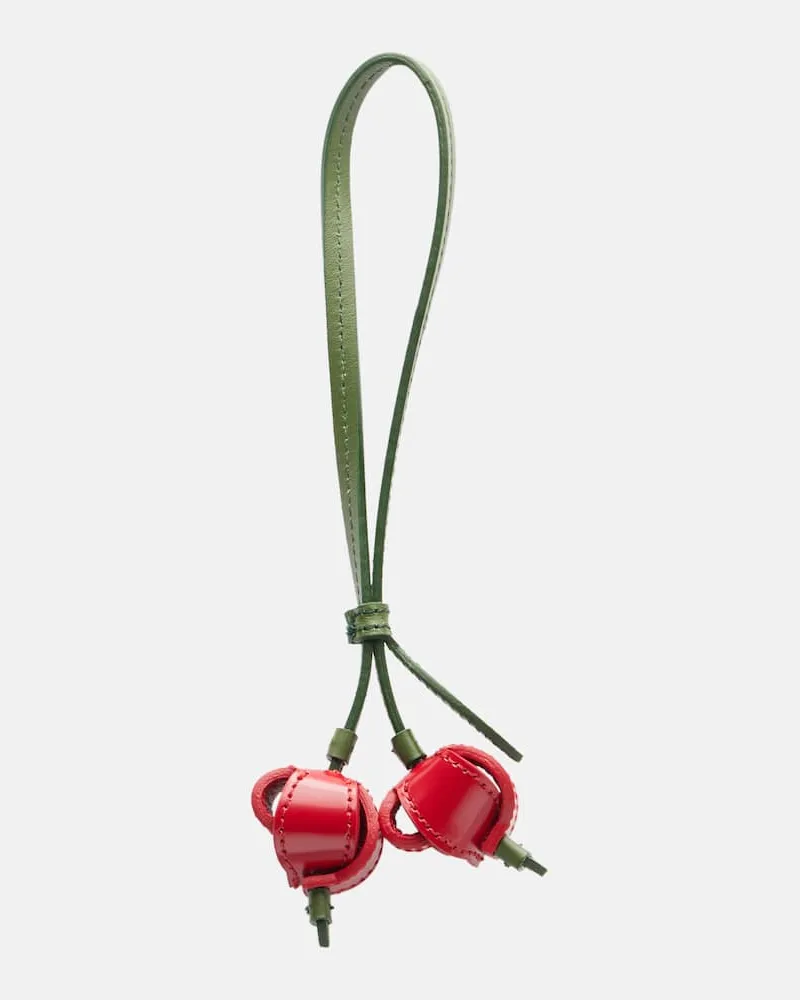 Jacquemus Taschenanhänger Les Cerises Small aus Leder Rot