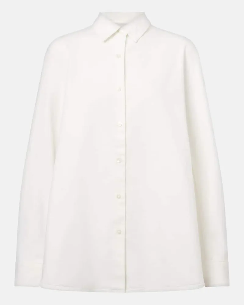 Dries van Noten Oversize-Jeanshemd Weiß
