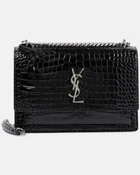 Saint Laurent Schultertasche Sunset Medium aus Leder Schwarz