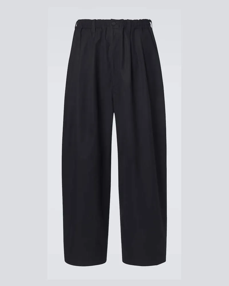 Comme des Garçons Comme des Garçons Homme Weite Hose aus Baumwoll-Twill Schwarz