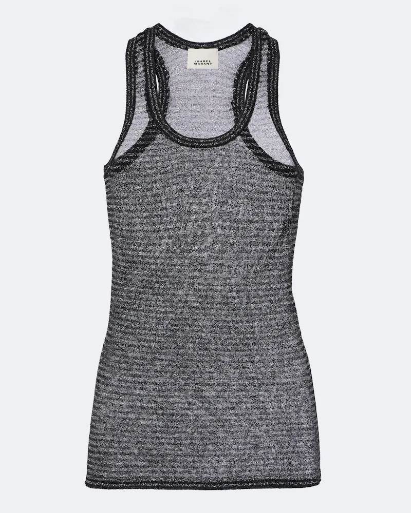 Isabel Marant Tanktop Cevara mit Lurex Schwarz